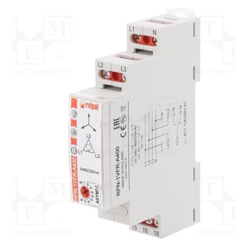 Relpol Überwachungsrelais 3-phasig 1P 3(N)400/230V AC 50/60 Hz RPN-1VFR-A400 864373 (864373)