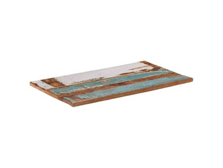 KTHLBRH Tischplatte rechteckig 60 x 100 cm 25-27 mm Altholz Tropisches Massivholz, poliert und lackiert, mit zwei Halterungen, vielseitig einsetzbar