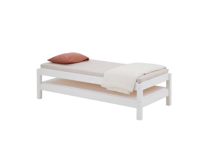 IDIMEX Funktionsbett RINO, Stapelbett 90x190 cm aus Kiefer Massivholz Stapelliege Gästebett aus H