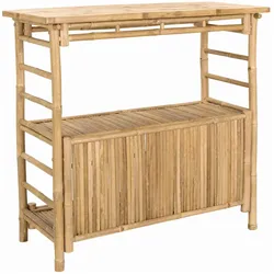 vidaXL, Gartentisch + Balkontisch, Bambus-Bar-Set (110 x 55 x 105 cm)