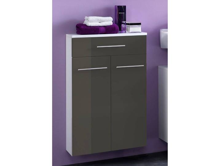 Meuble bas 50cm Gris/Gris brillant