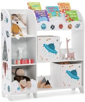 Costway Kids Toy and Book Organizer Children with Storage Bins
