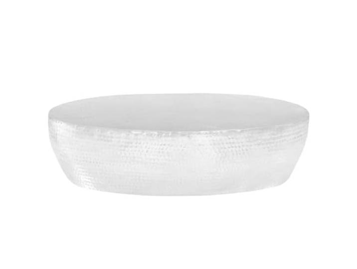 HKLGBVCR Couchtisch, Aluminium, gehämmert, silberfarben, 100 x 50 x 28 cm