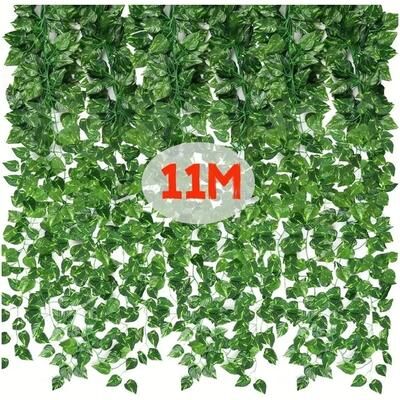 Uplifted Goods Artificial Green Ivy Leaf Garland For Home And Garden Decoration a 11m 5 Strings