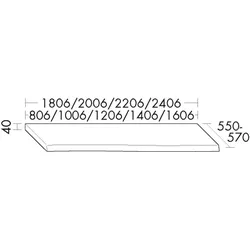 Burgbad Konsolenplatte KPF Massiv 40x806x550 Eiche Massiv Mandel, WPDR080A0341 WPDR080A0341