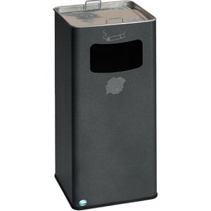 VAR Aschenbecher B32R, 3085, antik silber, für Outdoor, 2in1, Aschenbecher & Mülleimer aus Metall, 33 x 71cm, 53 Liter