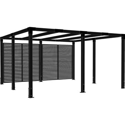 Pergola PLUS "Cubic", schwarz, B:387cm H:217cm T:387cm, Pergolen, inkl. Tokyozäunen