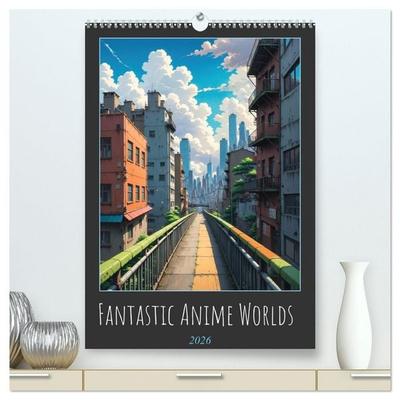 Fantastic Anime Worlds (High Quality Premium Wall Calendar 2026 DIN A2 portrait),CALVENDO 12 Month Wall Calendar