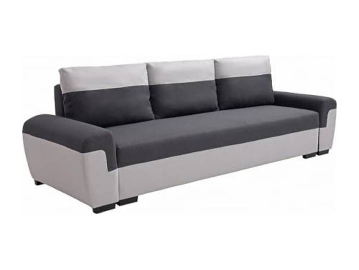 Vente-unique - Schlafsofa 3 Personen Gaby - Stoff Anthrazitgrau