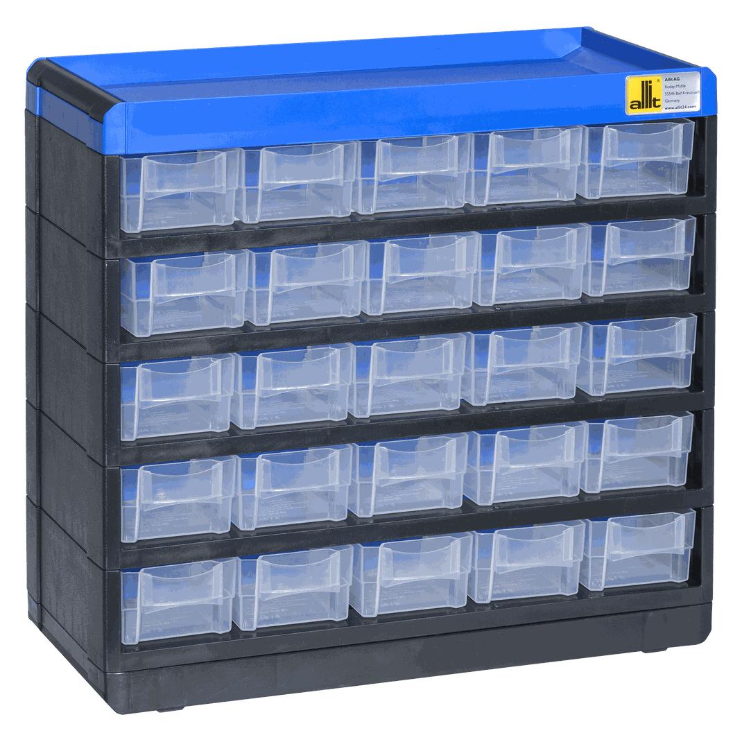 eurokraft pro Kleinteilemagazin VARIOPLUS PRO, HxBxT 285x300x135, 25 Schubladen, 25 Trennstege (13.50 cm, 28.50 cm) (464620)