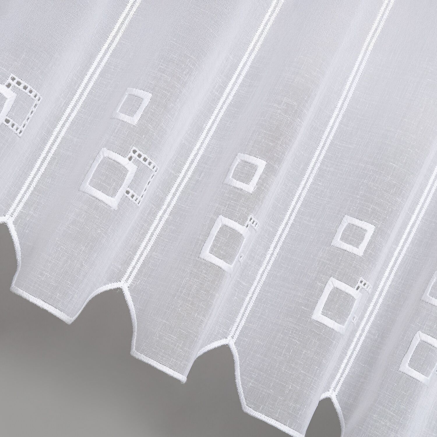 Scheibengardine GERSTER "Branda" Gr. 1, weiss (weiß), B:80cm H:45cm, Polyester, Gardinen, Scheibengardine, SB-Bistro "Branda" weiß 45cm, Durchzuglöcher, 80cm