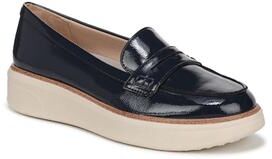 Wide Width Women's Chelsea Platform Flat by LifeStride in Lux Navy Leather (Size 5 1/2 W)