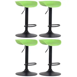 CLP 4er Set Barhocker Anaheim Kunststoff schwarz   Farbe: grün, Gestell Farbe: schwarz