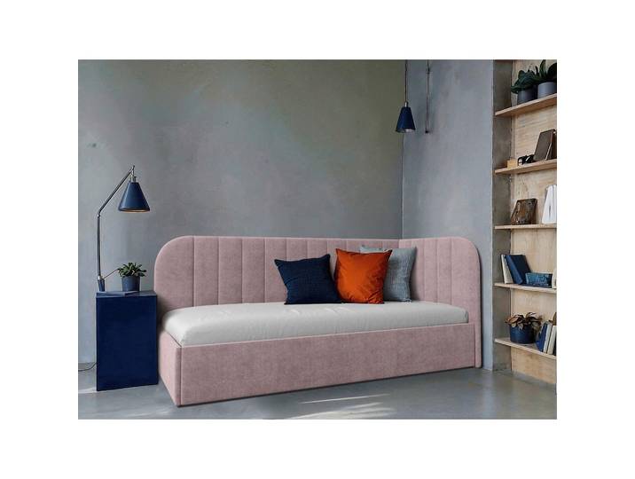 Mid.you Polsterbett, Rosa, Kunststoff, 90x200 cm, gepolstertes Kopfteil, Stoffauswahl,verstellbar, Schlafzimmer, Betten, Polsterbetten