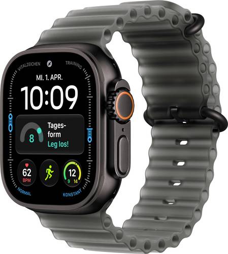 Apple Watch Ultra 4 GPS + Cellular 49mm Titangehäuse Ocean Band Halbtransparentes Schwarz