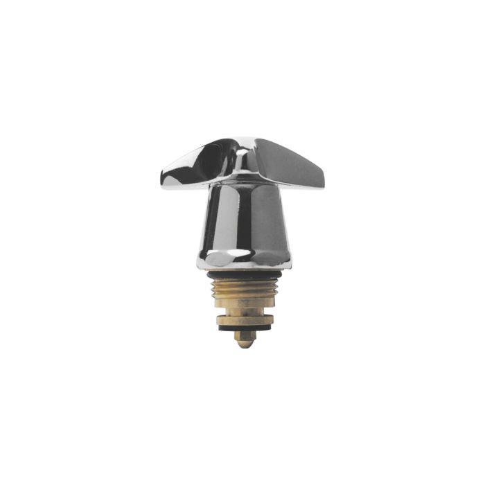 ASW Sanitär-Oberteil 453012 Markierung blau/rot 1/2", Messing, mit Metalldreisterngriff