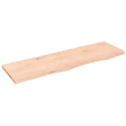 vidaXL Wandregal 100x30x2 cm Massivholz Eiche Unbehandelt