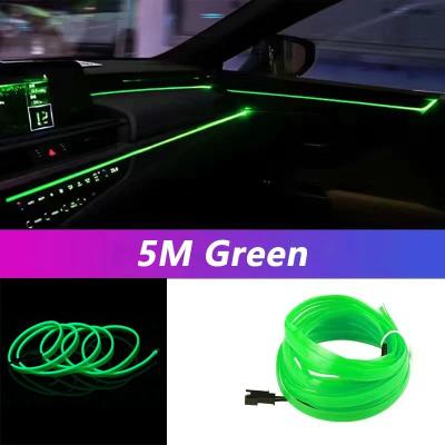 Uplifted Finds 5M Car Interior LED Strip Light USB Flexible Decorative Ambient Lamp cigarette Drive green