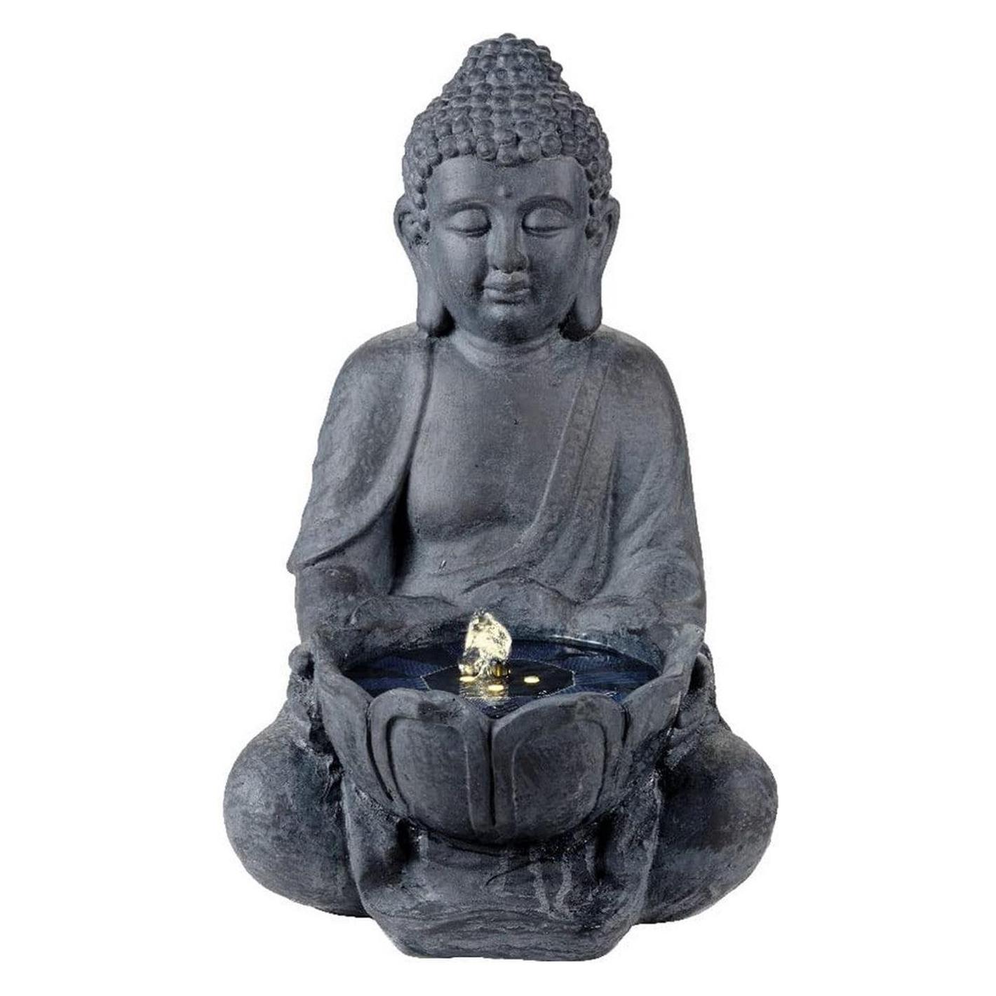 Lumineo Gartenbrunnen Buddha Harz (29,5 x 28 x 45 cm) (892722)