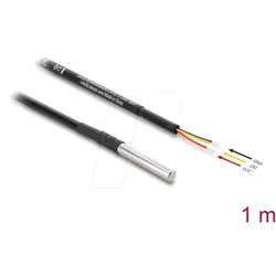 DELOCK 91407 - Temperaturfühler-Kabel, DS18B20, 3x offene Kabelenden, 1 m