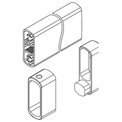 HSK Ersatzteile Laufschiene inklusive Stopper und Wandanbindung, Schiebetür 2-teilig, E79301-1-41 E79301-1-41