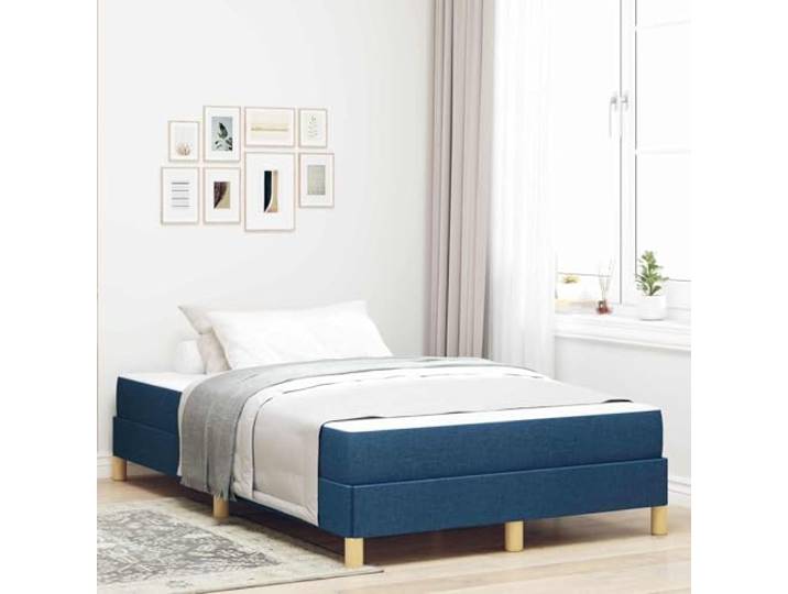 KTHLBRH Boxspringbett mit blauer Matratze 120 x 200 cm Stoffbezug, technisches Holz, modernes Design, Schlafzimmer