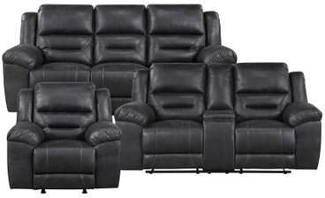 Fremont & Park Alonzo Polished Microfiber 3-Piece Manual Reclining Sofa Set