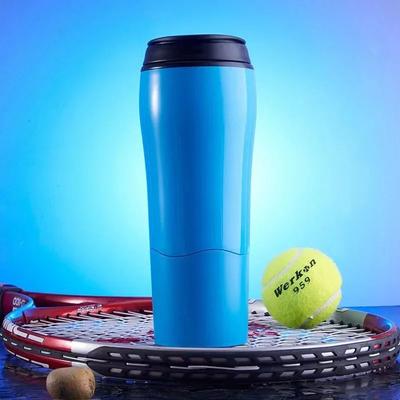 Inspired Living MagicGrip Spill Free Suction Cup Water Bottle (Anti Tip Travel Cup) blue