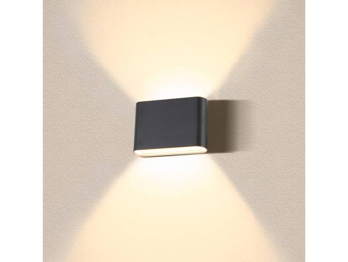 SLV LED Aussenwandleuchte Oval, schwarz, Aluminium, Modern, LED Wandleuchte außen