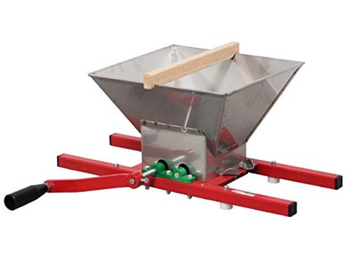 AlcoFermBrew Obstzerkleinerer – Manuelle Edelstahl-Obstmühle 7L für Harte & weiche Früchte Apfel-, Birnen- & Trauben-Zerkleinerer für Saft, Most & Weinherstellung