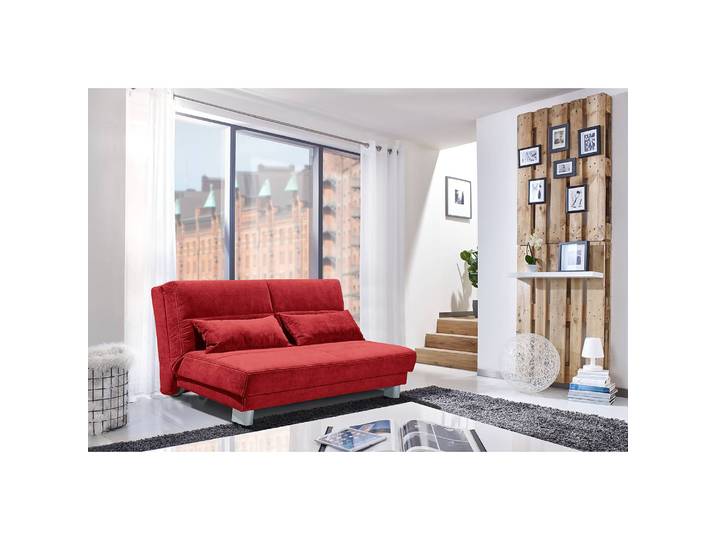 Canapé convertible Rakir Rouge Microfibre Enza 160cm Scandi