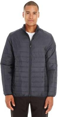 CORE365 CE700 Men's Prevail Packable Puffer Jacket in Carbon size Small   Polyester