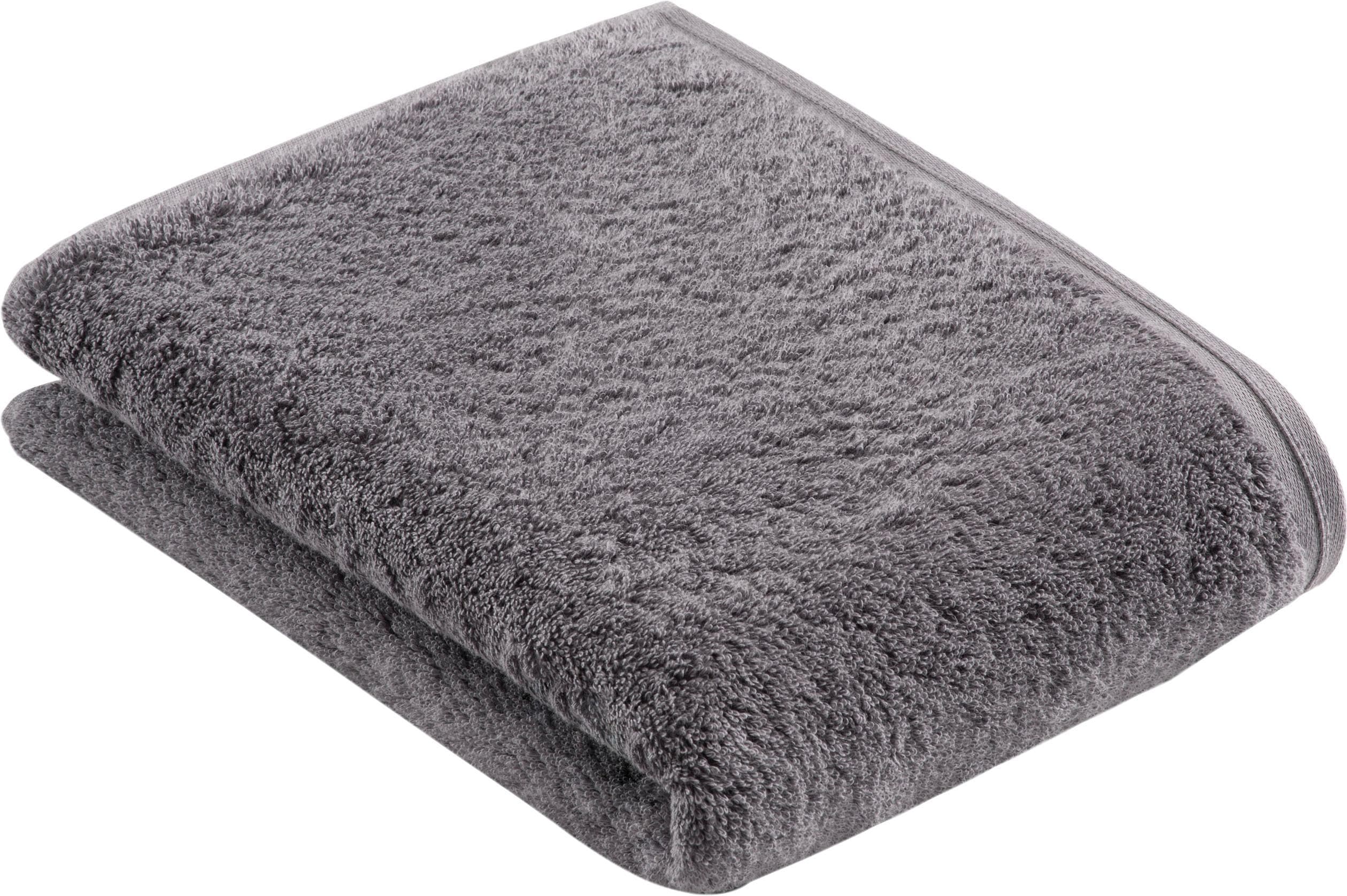 Badetuch VOSSEN "Vegan Life", grau (dunkelgrau), B:67cm L:140cm, Webfrottier, Obermaterial: 100% Baumwolle, Handtücher, Badetuch, 100% vegan dunkelgrau B/L: 67cmx140cm, 1 Stk., Webfrottier