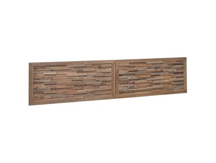 Makastle Bettkopfteil Massivholz Teak Natur 200x55 cm 3D-Effekt