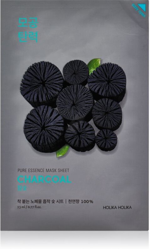 Holika Holika Pure Essence Charcoal cleansing face sheet mask with activated charcoal 23 ml