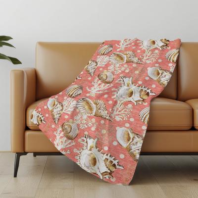 Addison Rugs Premium Machine Washable ASB185 Seashells Sherpa Throw Blanket