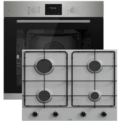 Böhme Einbauherdset mit Elektrobackofen HB60F78PPX +  Gasline Gaskochfeld 60cm Edelstahl mit 4 Brennern