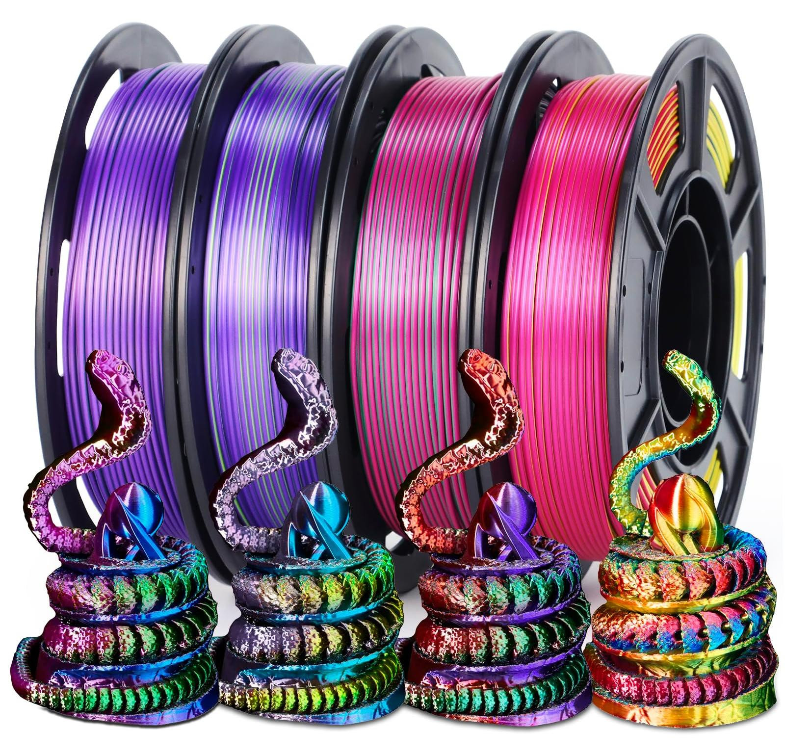 Selius Tri Colour Silk PLA Filament 1.75mm Multicolor 4x250g