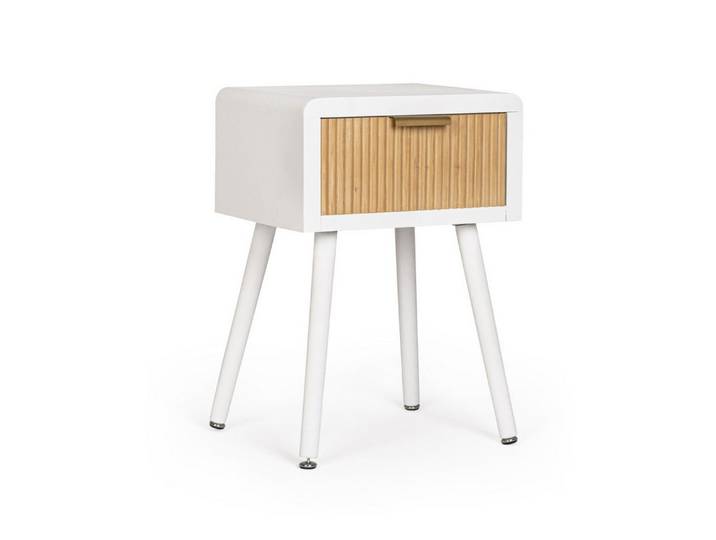 Feeling4Home Nachttisch Charley aus Paulowniaholz, 1 Schublade
