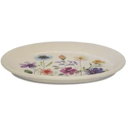 Chic Antique Fleurville Tablett – Romantisches Keramiktablett im Landhausstil, Ø 25 cm, Höhe 2,5 cm
