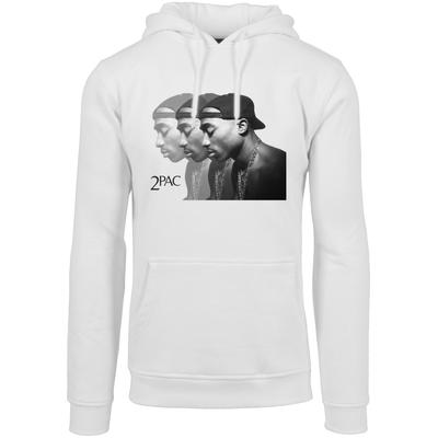 Rundhalspullover MERCHCODE "Merchcode Herren 2Pac Faces Hoody", Herren, Gr. XXL, weiß, 65% Baumwolle, 35% Polyester, mehrfarbig, normal, ohne Ausschnitt, Pullover Rundhalspullover