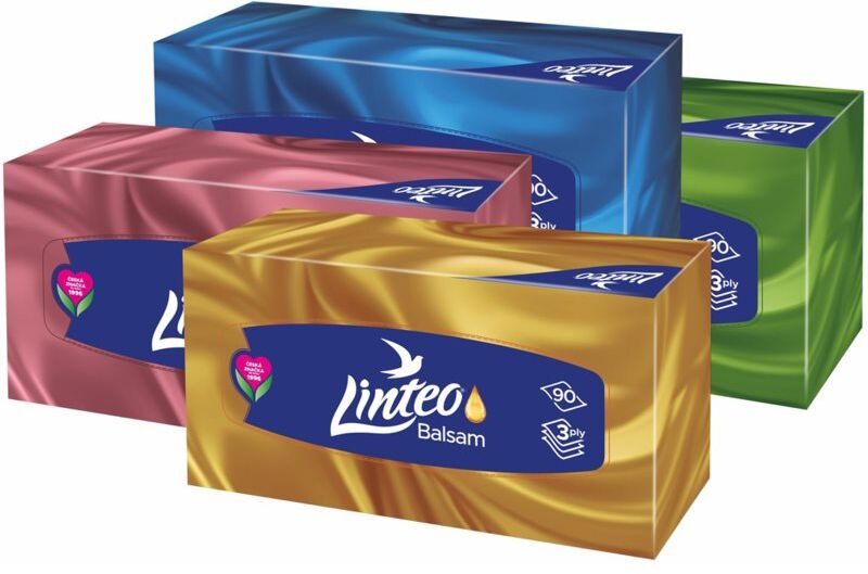 Linteo Paper Tissues Three-ply Paper, 90 pcs per box paper tissues with balm 90 pc