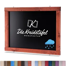 Die Kreidetafel Manufaktur Wetterfeste Outdoor Kreidetafel mit Holzrahmen / Mahagoni 120x55cm