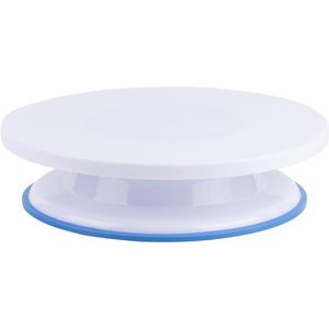 Böttcher-AG Tortenplatte Kuchenservierplatte, mit Fuß, aus Kunststoff, Ø 28 cm, weiß, drehbar