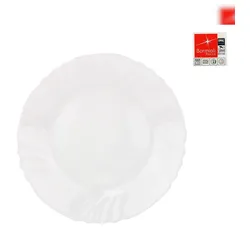 Platte Ebro rund, flach 32cm aus Opal-Hartglas