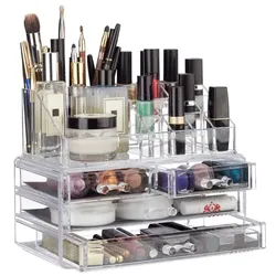 Relaxdays 2 x Make Up Organizer transparent Transparent