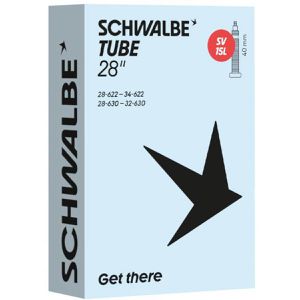 Schwalbe Fahrradschlauch SV15L, 28 Zoll, 40mm SV-Ventil, für Rennrad, Reifenbreite 28-34 mm