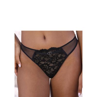 String LASCANA, Damen, Gr. 48/50, Microtouch, schwarz, Microtouch, Obermaterial: 88% Polyamid, 12% Elasthan, figurbetont, Unterhosen String, in aufregendem Leo-Look