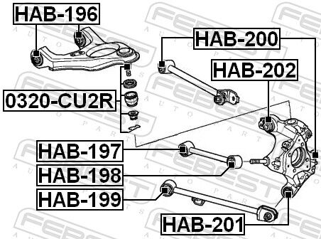 Febest Lagerung, Lenker Hab-202 Oben Für Honda