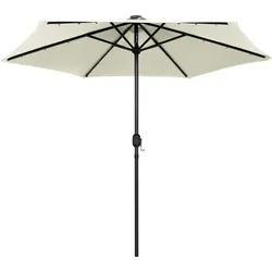 vidaXL Sonnenschirm mit LED-Beleuchtung und Alu-Mast 270 cm Sandweiß